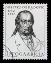 Stamp printed in Yugoslavia shows Dositej Obradovic